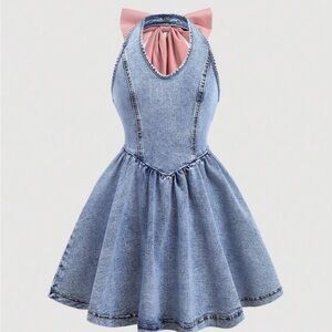 Denim and Pink Kids Dress